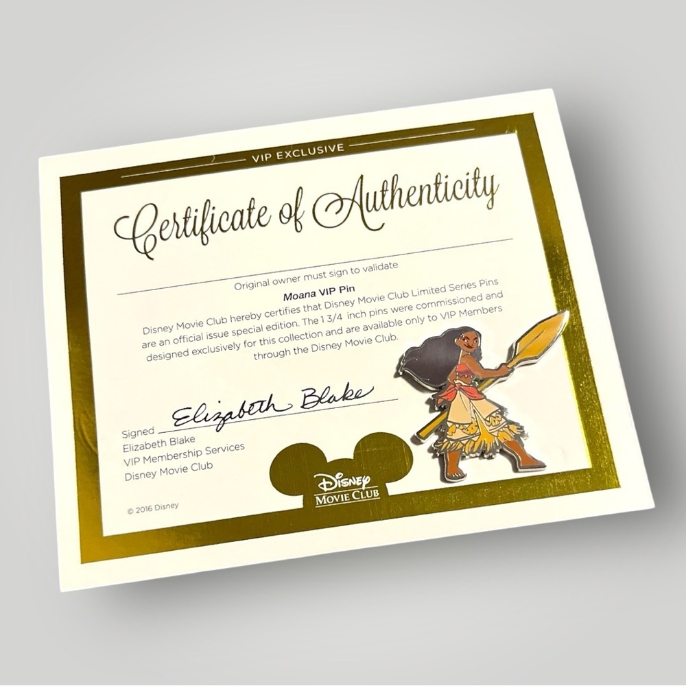 Disney Moana Pin Movie Club VIP Exclusive